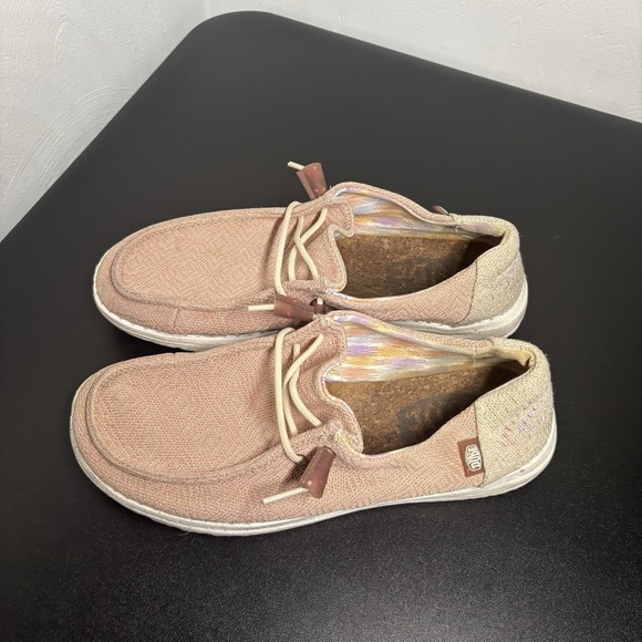 Hey Dude‎ WENDY Knit II Pink Salt Rose Slip On Shoes Loafer Women Size 7 - Picture 3 of 8
